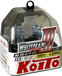 Изображение Лампа KOITO H3 12V 55W (100W)  2ш P0752W Whitebeam III