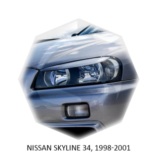 Изображение Реснички на фары NISSAN SKYLINE 34 1998-2001г под покраску 2 шт.