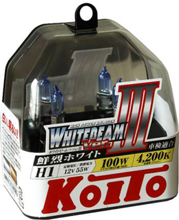 Изображение Автолампа H1 55w 100w 12v P14.5s "KOITO" Whitebeam III 4200K 2шт. K-P0751W