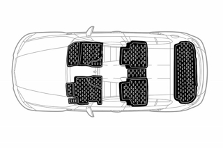 Изображение Коврик в багажник CHERY M11 2010->, седан (полиуретан, черный)