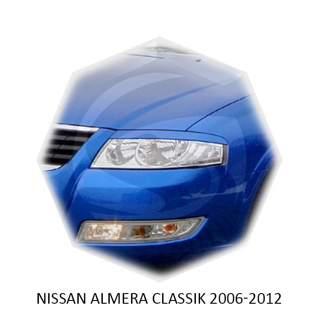 Изображение Реснички на фары NISSAN ALMERA CLASSIC 2006-2012г под покраску 2 шт.