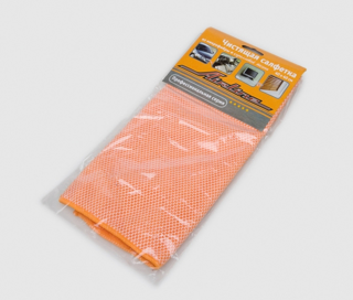 Изображение Салфетка микрофибра + коралловая ткань 40*35см AIRLINE Оранжевая