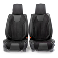 Изображение Накидки на сиденье Car Performance передние 2 шт алькантара + экокожа черные