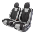 Изображение Накидки на сиденье Car Performance передние 2 шт алькантара + экокожа черн/серые