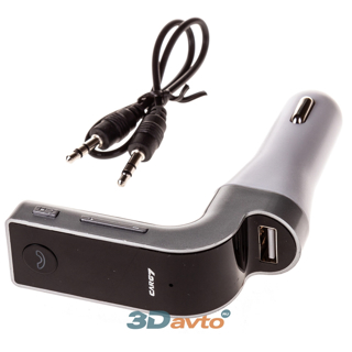 Изображение Модулятор CarG-7 USB, Micro SD, mini jack 3.5, bluetooth Audio-кабель Серебро