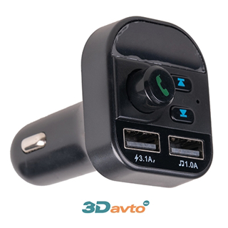 Изображение Модулятор FM KL-6023 Bluetooth, Громкая связь, MicroSD, USB Чёрный