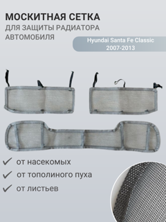 Изображение Москитная сетка радиатора Hyundai Santa Fe Classic 2007-2013